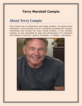 Terry Marshall Campie - Sales Manager