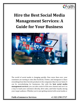 Hire the Best Social Media Management Services A Guide for Your Business