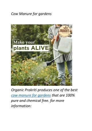 Cow Manure for gardens