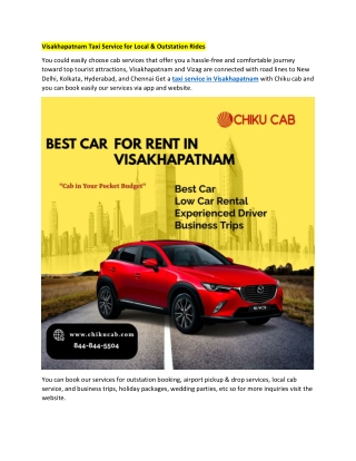 Visakhapatnam Taxi Service for Local