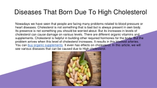 Diseases That Born Due To High Cholesterol