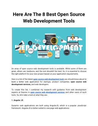 Here Are The 8 Best Open Source Web Development Tools