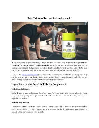 Does Tribulus Terrestris actually work