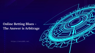 8. Online Betting Blues - The Answer is Arbitrage