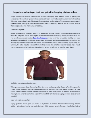 Important advantages that you get with shopping clothes online