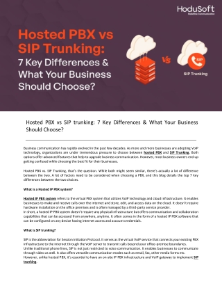 Hosted PBX vs SIP trunking 7 Key Differences & What Your Business Should Choose