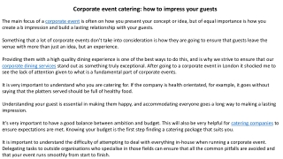 Corporate event catering