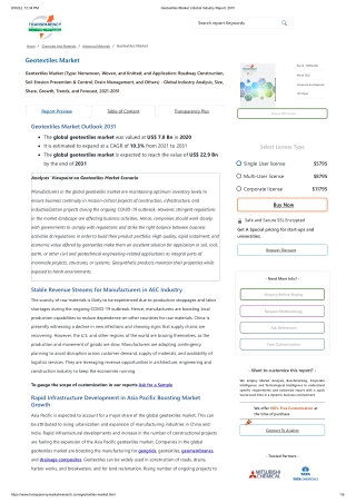 Geotextiles Market | Global Industry Report, 2031