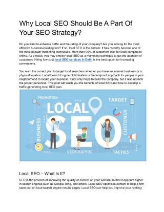 Why Local SEO Should Be A Part Of Your SEO Strategy?