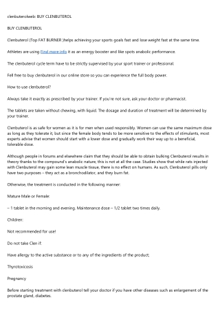 clenbuterolweb: BUY CLENBUTEROL
