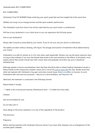 clenbuterolweb: BUY CLENBUTEROL