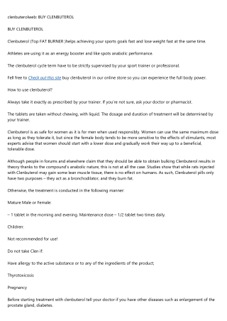 clenbuterolweb: BUY CLENBUTEROL