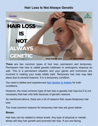 Hair Loss Is Not Always Genetic.docx