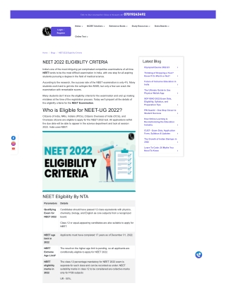 NEET 2022 Eligibility Criteria-PW
