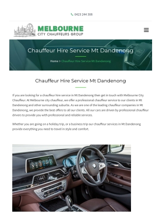 Chauffeur Hire Service Mt Dandenong | Chauffeur Hire Mt Dandenong | Luxury Chauf