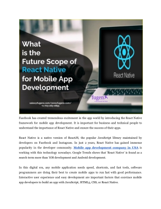 Future Scope of React Native for Mobile App Development
