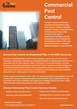 Commercial Pest Control  | pest and termite control in tucson