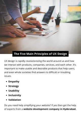 The Five Main Principles of UX Design