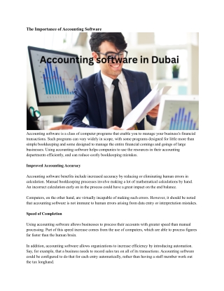 Accounting software in Dubai