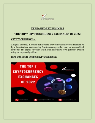 THE TOP 7 CRYPTOCURRENCY EXCHANGES OF 2022