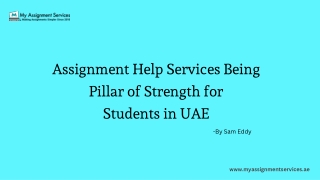 Assignment Help Services Being Pillar of Strength for Students in UAE