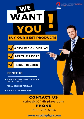 Buy the Best Acrylic Wall Sign Holder At CCP Displays