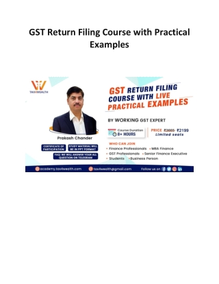 GST Return Filing Course- Job Guaranteed  Academy tax4wealth