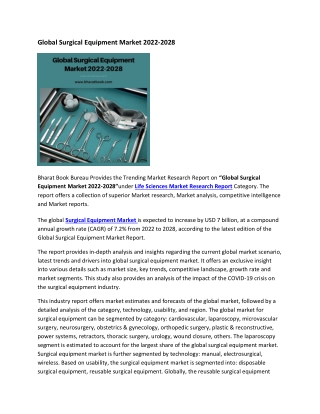 Global Surgical Equipment Market 2022-2028