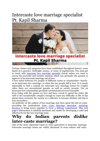 Intercaste love marriage specialist Pt. Kapil Sharma