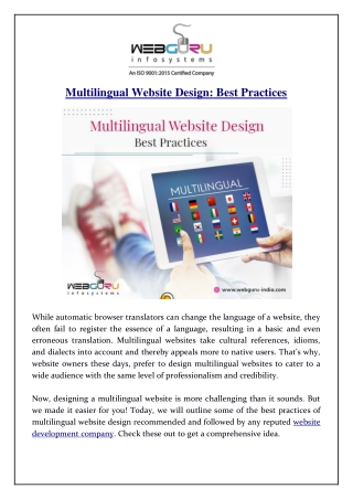 Multilingual Website Design: Best Practices