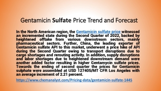 Gentamicin Sulfate Demand online