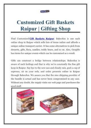 Customized Gift Baskets Raipur