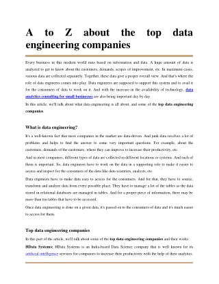 Top data engineering companies