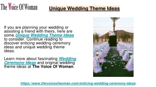 Unique Wedding Theme Ideas