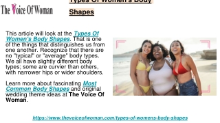 Types Of Women's Body Shapes