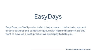 Easy Days - Contact less and Queue Less POS SaaS Product - CMARIX