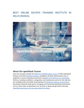 BEST ONLINE DEVOPS TRAINING INSTITUTE IN DELHI (NOIDA).