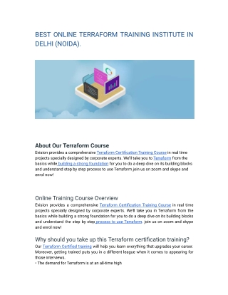 BEST ONLINE TERRAFORM TRAINING INSTITUTE IN DELHI (NOIDA).