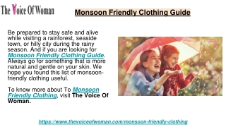 Monsoon Friendly Clothing Guide