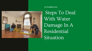 Steps To Deal With Water Damage In A Residential Situation