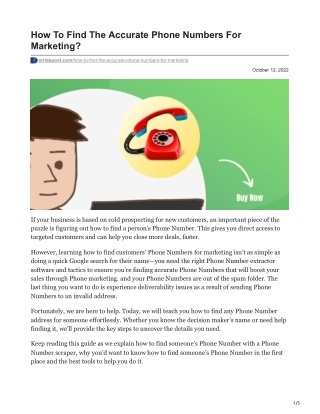 1How To Find The Accurate Phone Numbers For Marketing