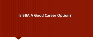 Is BBA A Good Career Option