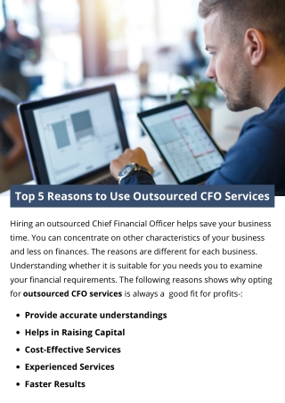 Top 5 Reasons to Use Outsourced CFO Services