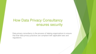 How Data Privacy Consultancy ensures security