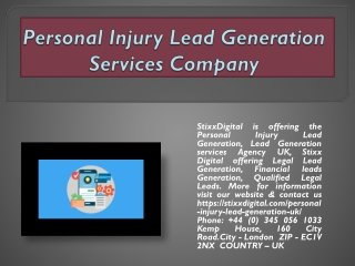 Personal Injury Lead Generation Services Company