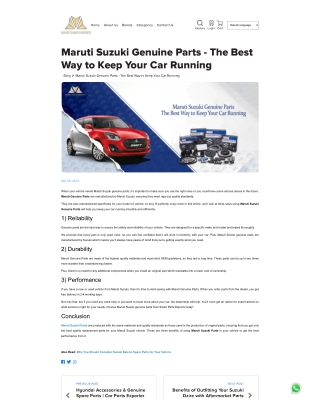 Maruti Suzuki genuine parts
