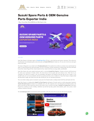 Maruti Suzuki genuine OEM spare parts