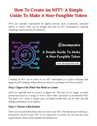 A Simple Guide To Make A Non-Fungible Token