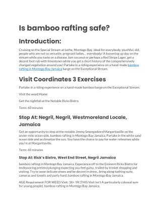 Is bamboo rafting safe