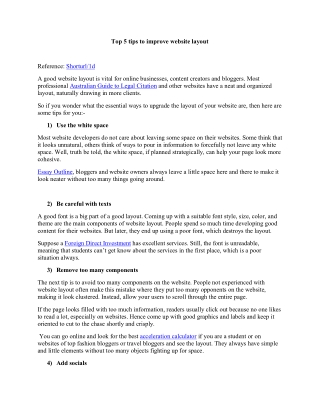 Top 5 tips to improve website layout